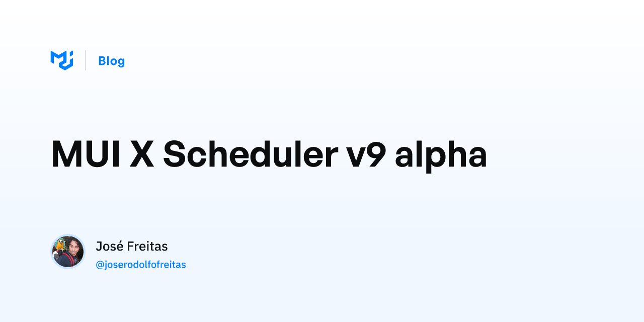 MUI X Scheduler v9 alpha