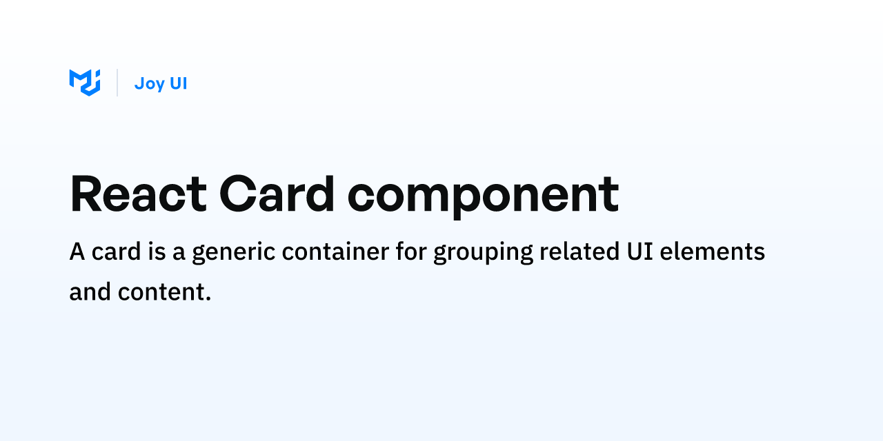 React Card component - Joy UI
