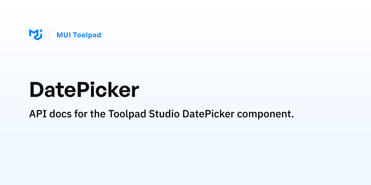 Datepicker mui toolpad