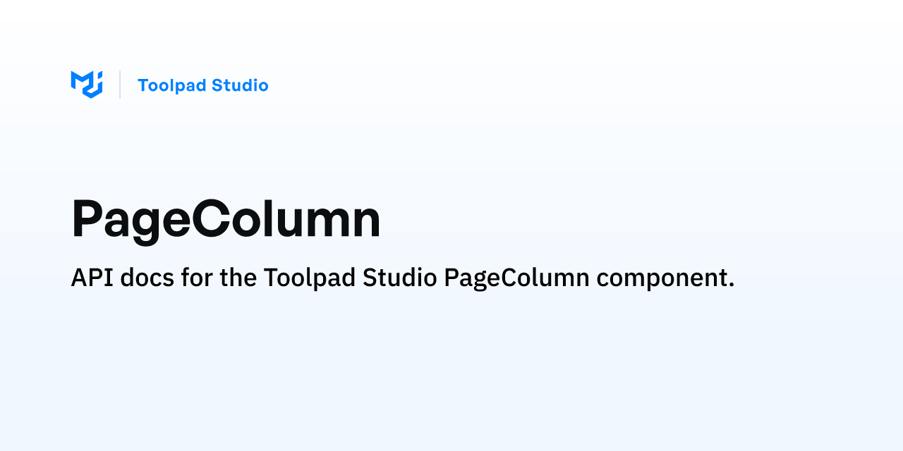 PageColumn - Toolpad Studio