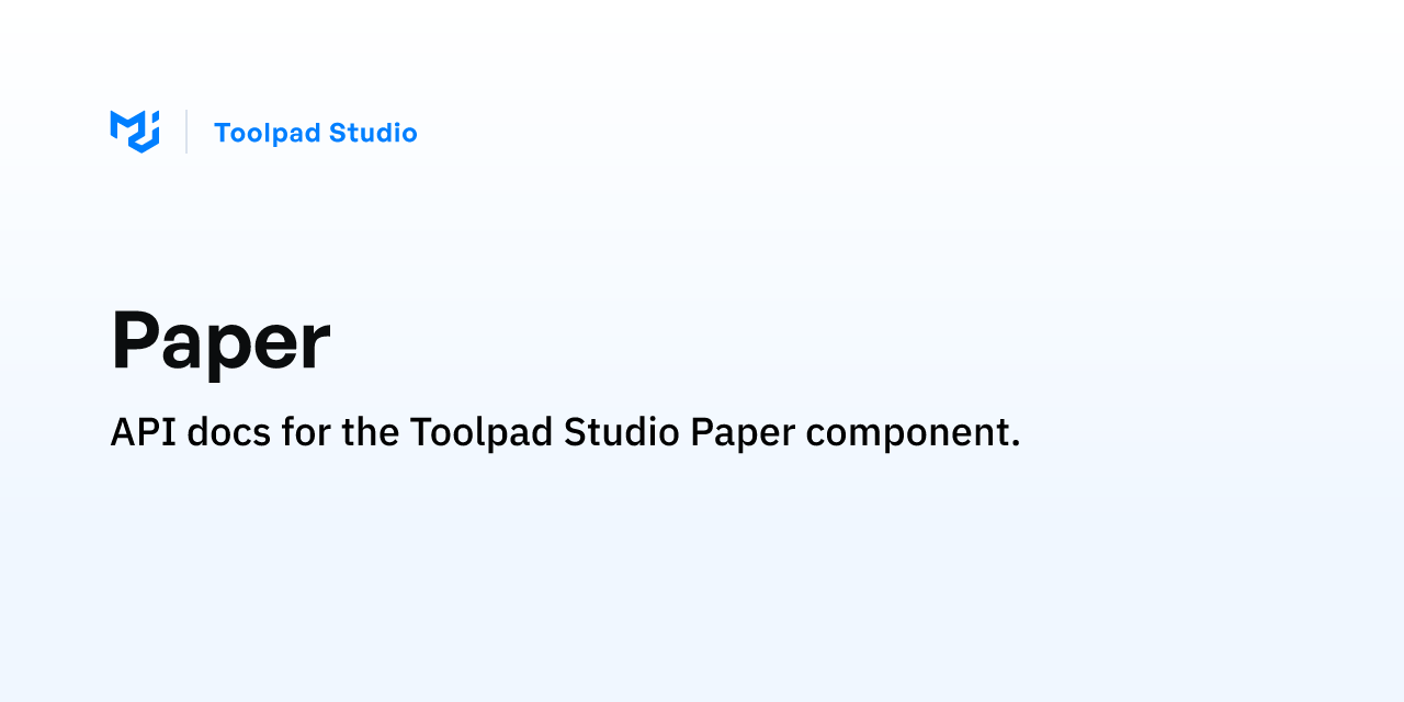 Paper - Toolpad Studio