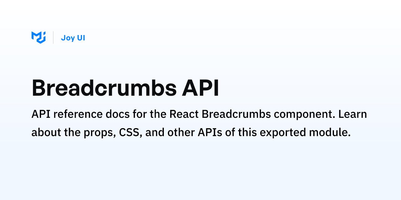 Breadcrumbs API Joy UI