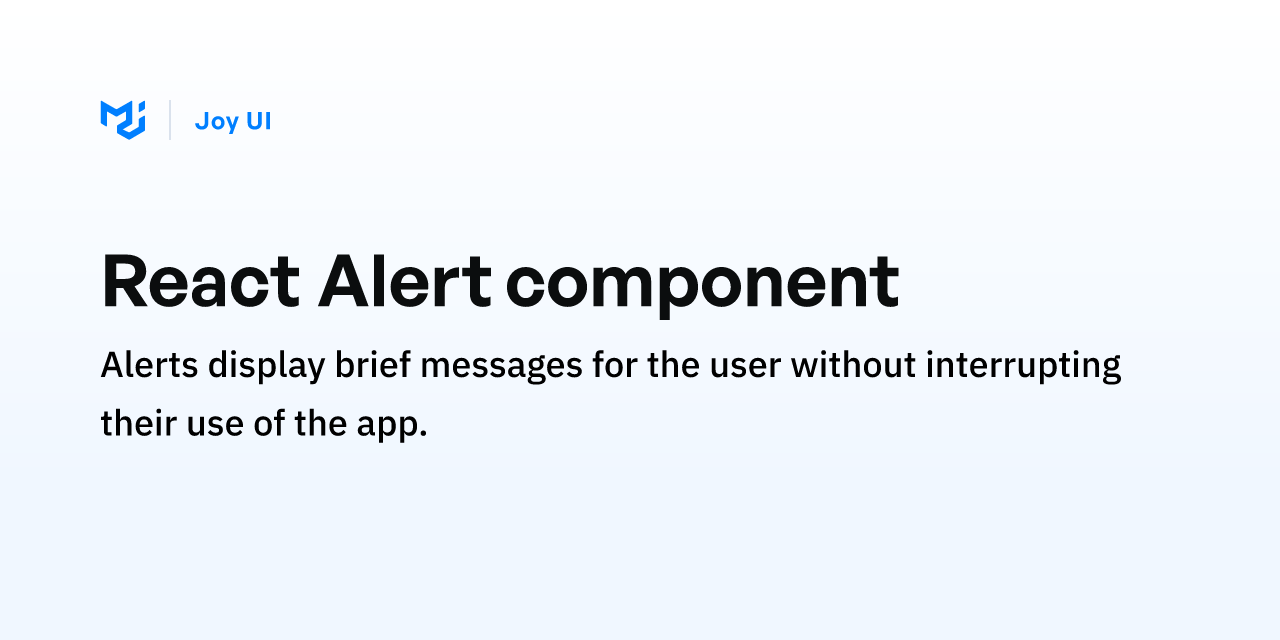 React Alert component - Joy UI