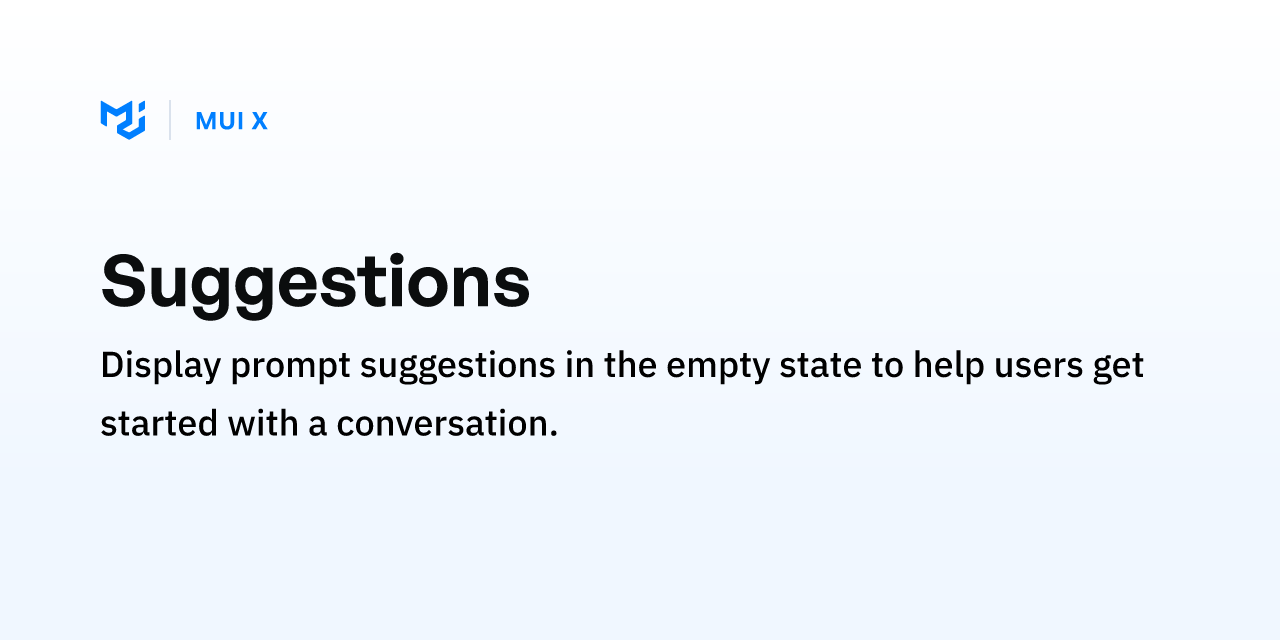 Suggestions - MUI X