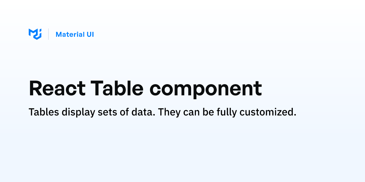 React Table component - Material UI