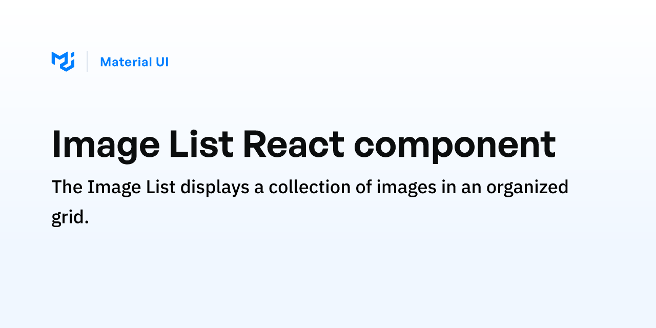 Image List React component - Material UI