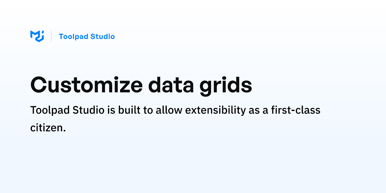 Customize data grids - Toolpad Studio