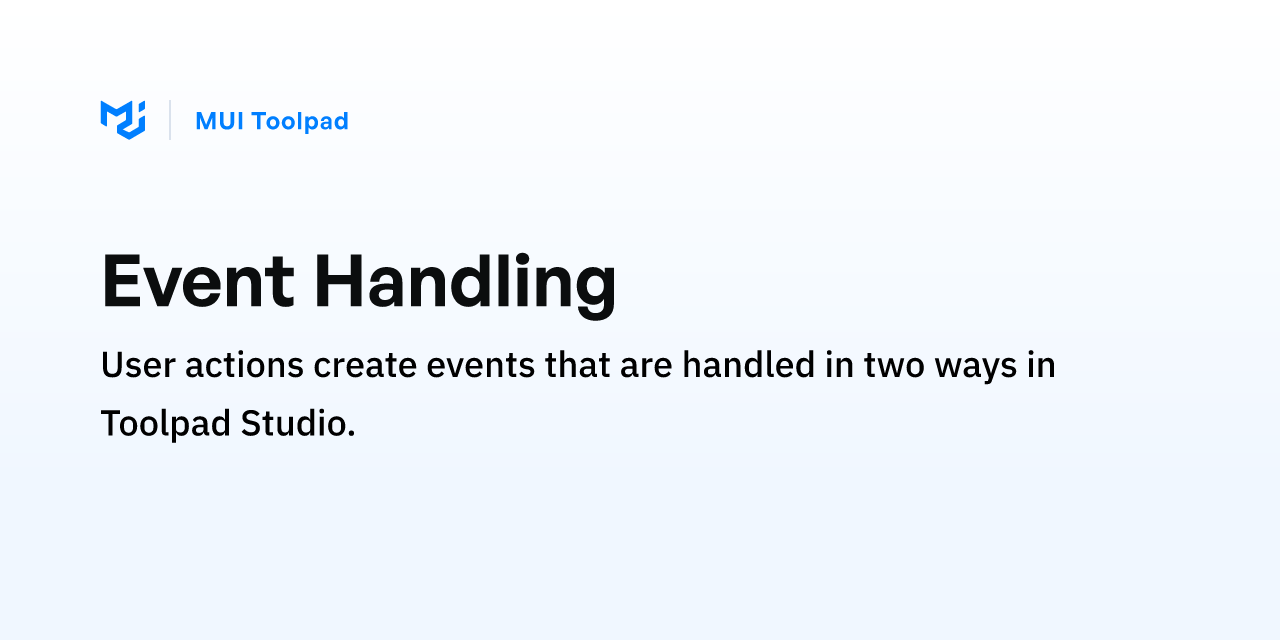 Event Handling - MUI Toolpad