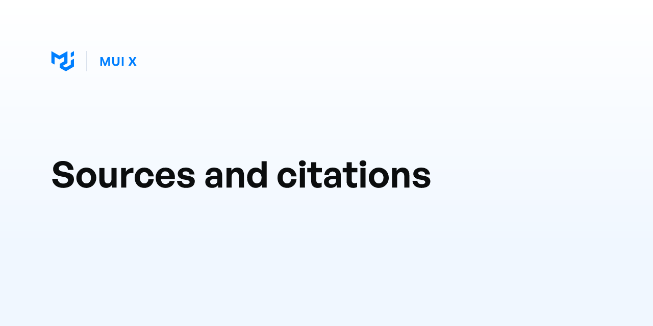 Sources and citations - MUI X