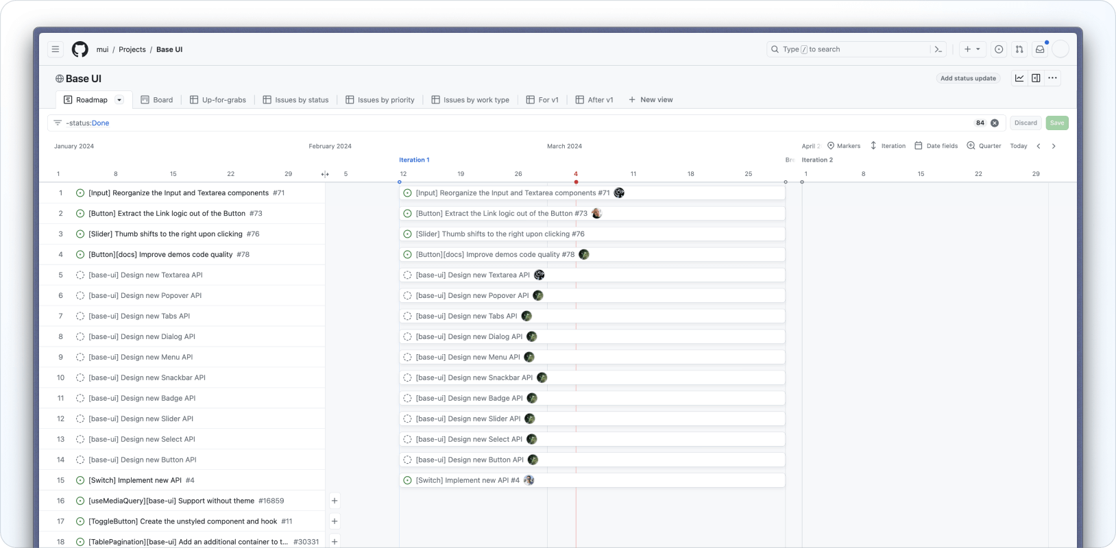 A screenshot of the public Base UI GitHub project.