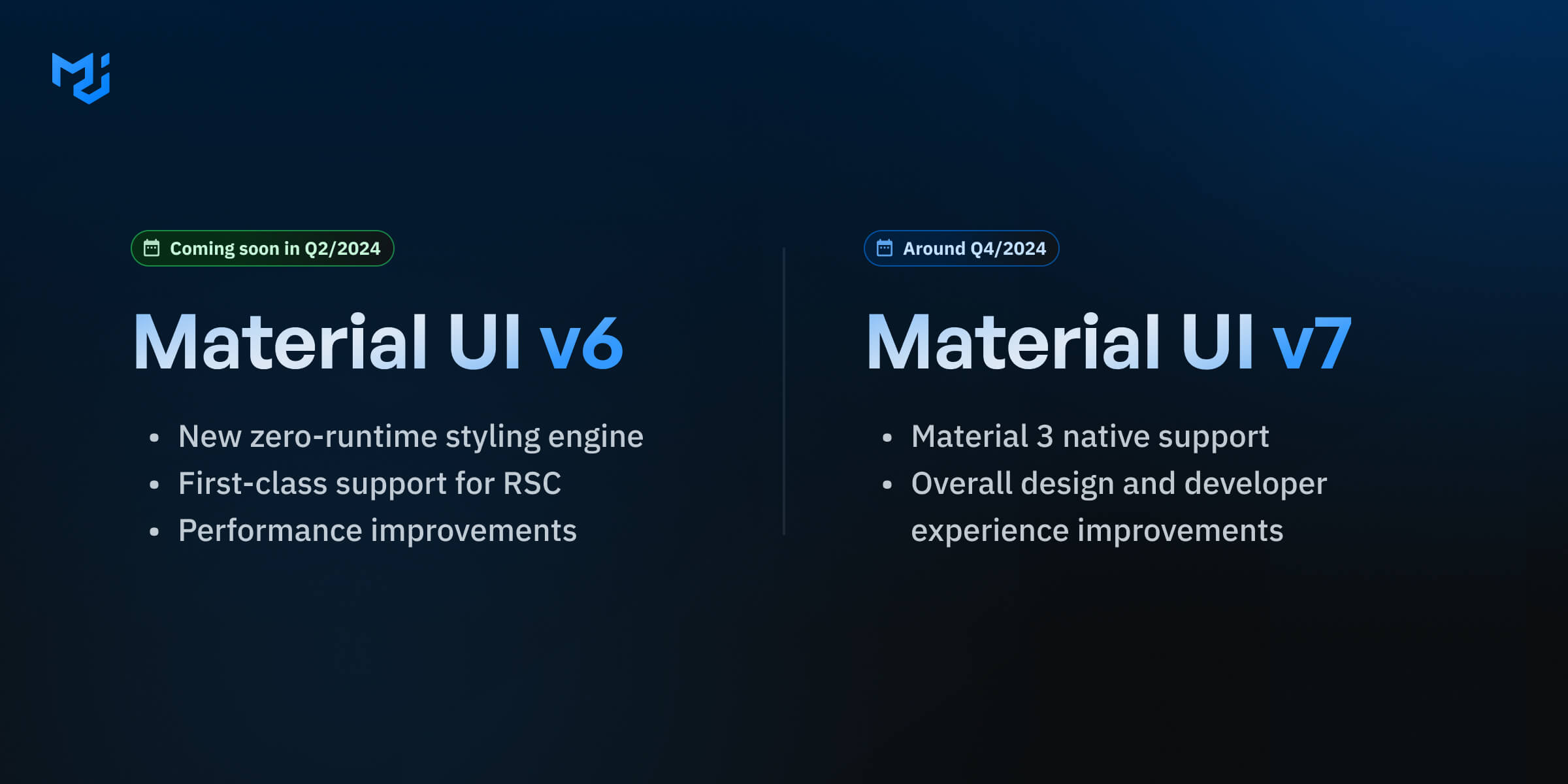 A summary about the major changes coming in Material UI v6 and v7