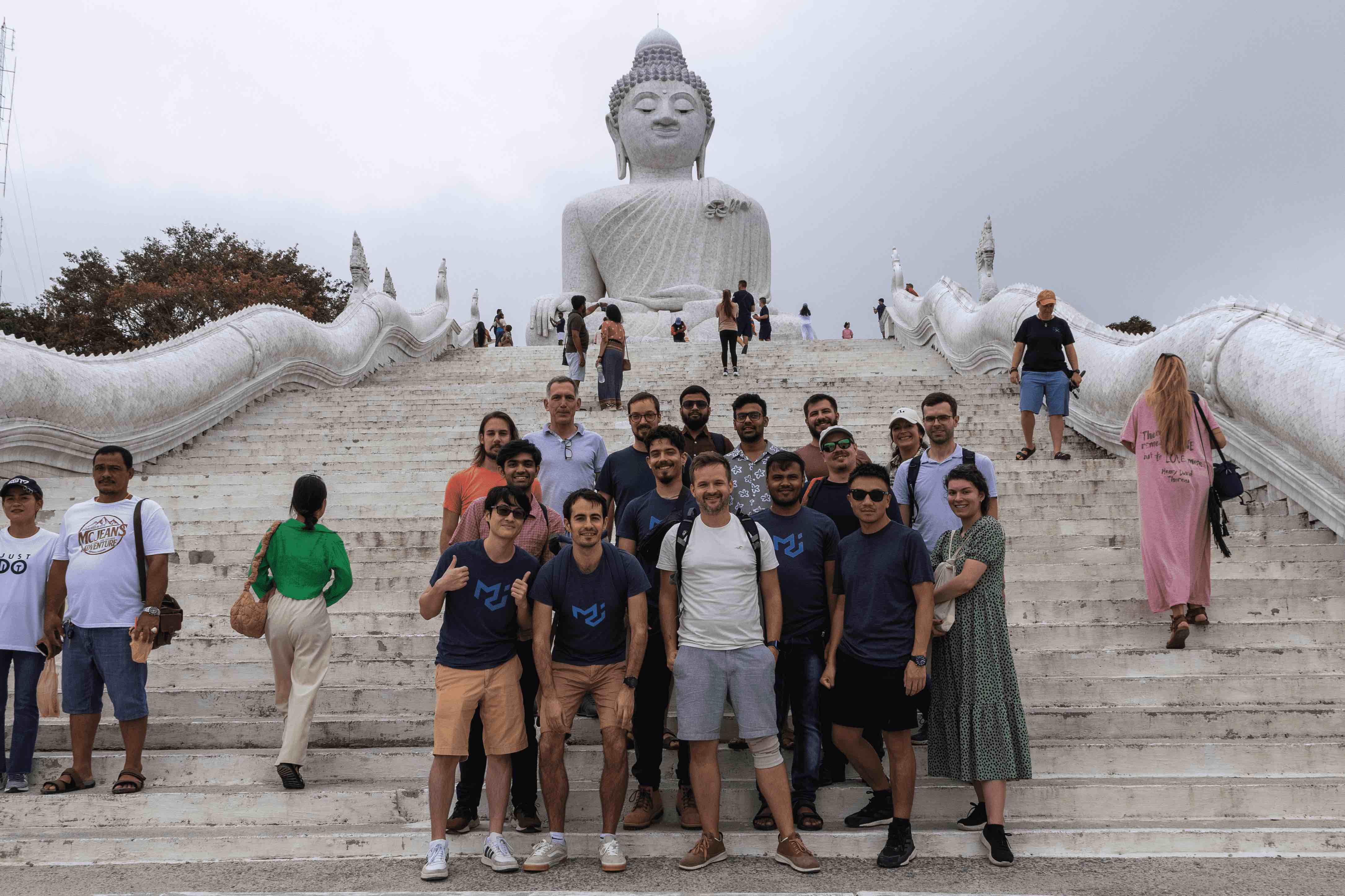 MUI team members stand at the steps leading up to Phuket's infamous 'Big Buddha.'