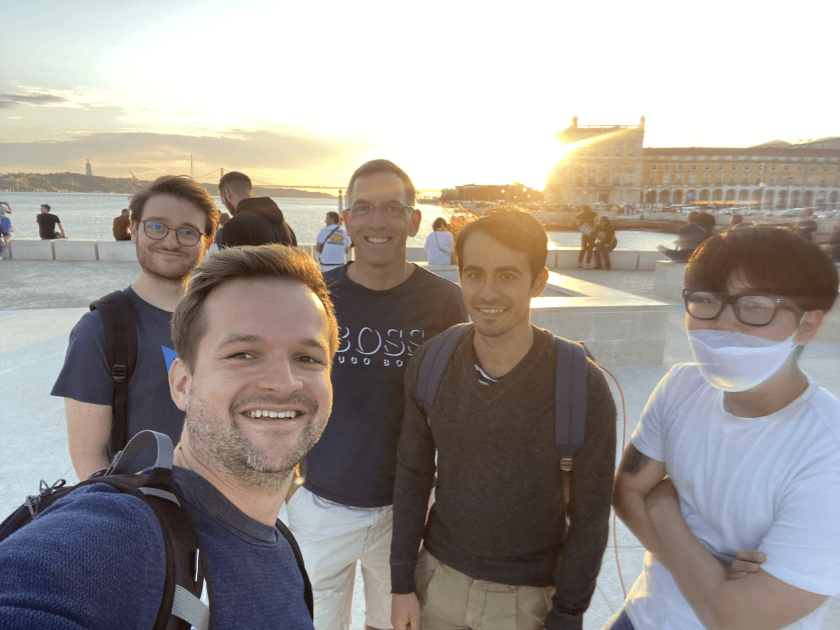 MUI team selfie while sightseeing in Lisbon, Portugal.